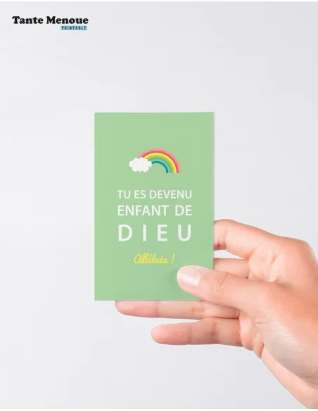 4 Cartes BONNE NOUVELLE "Enfant de Dieu" (Personnalisable) - à imprimer