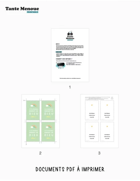 4 Cartes BONNE NOUVELLE "Enfant de Dieu" (Personnalisable) - à imprimer