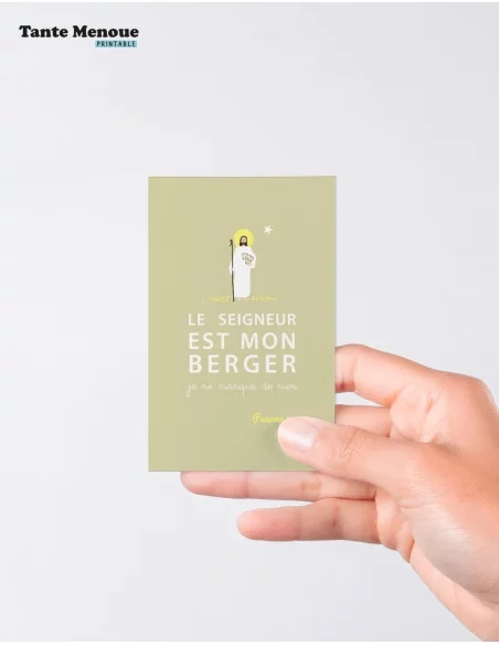 4 Cartes BONNE NOUVELLE "Le Seigneur est mon berger" (Personnalisable) - à imprimer