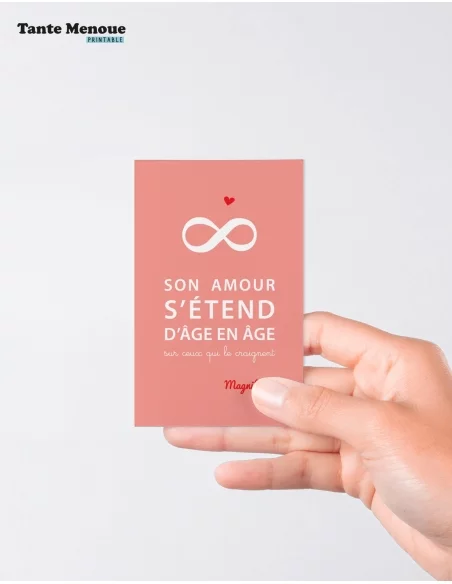 4 Cartes BONNE NOUVELLE "Son Amour s'étend d'âge en âge" (Personnalisable) - à imprimer