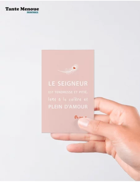 4 Cartes BONNE NOUVELLE "Lent à la colère et plein d'amour" (Personnalisable) - à imprimer