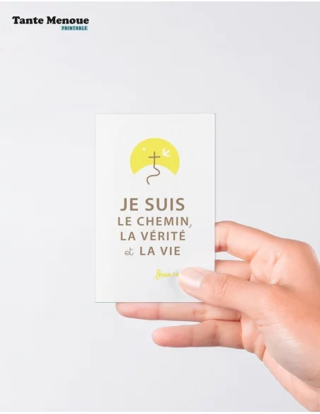 4 Cartes BONNE NOUVELLE "Je suis le chemin" (Personnalisable) - à imprimer