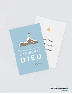 4 Cartes BONNE NOUVELLE "Heureux les cœurs qui cherchent...