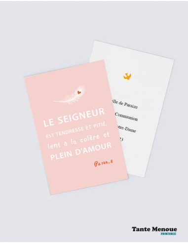 4 Cartes BONNE NOUVELLE "Lent à la colère et plein d'amour" (Personnalisable) - à imprimer