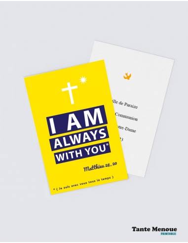 4 Cartes GOOD NEWS "I am always with you" (Personnalisable) - à imprimer