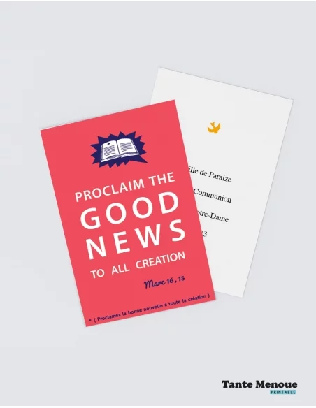 4 Cartes GOOD NEWS "Good News" (Personnalisable) - à imprimer