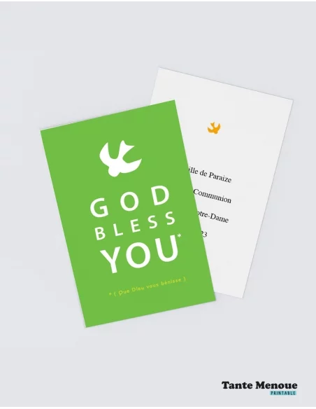 4 Cartes GOOD NEWS "God bless you" (Personnalisable) - à imprimer