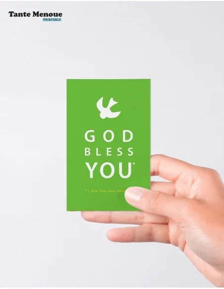 4 Cartes GOOD NEWS "God bless you" (Personnalisable) - à imprimer