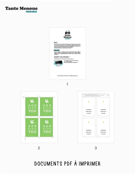 4 Cartes GOOD NEWS "God bless you" (Personnalisable) - à imprimer
