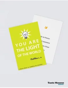 4 Cartes GOOD NEWS "You are the light of the world"...