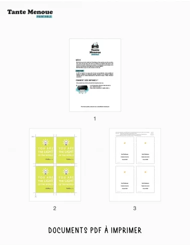 4 Cartes GOOD NEWS "You are the light...