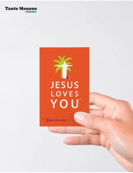 4 Cartes GOOD NEWS "Jesus loves you" (Personnalisable) - à imprimer