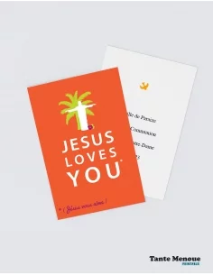 4 Cartes GOOD NEWS "Jesus loves you" (Personnalisable) -...