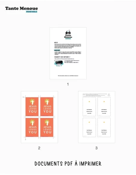 4 Cartes GOOD NEWS "Jesus loves you" (Personnalisable) - à imprimer