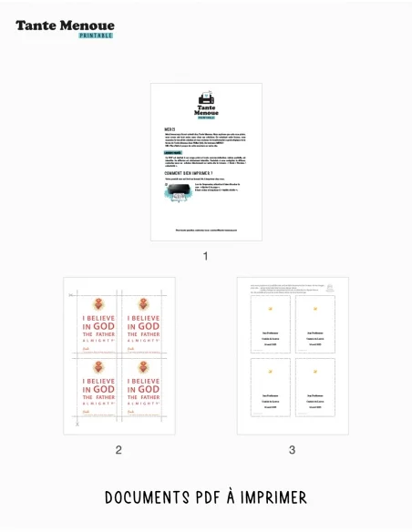 4 Cartes GOOD NEWS "I believe in God" (Personnalisable) - à imprimer