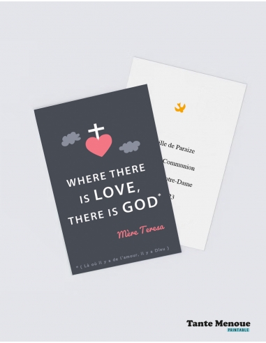 4 Cartes GOOD NEWS "Where there is love" (Personnalisable) - à imprimer