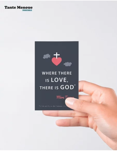 4 Cartes GOOD NEWS "Where there is love" (Personnalisable) - à imprimer
