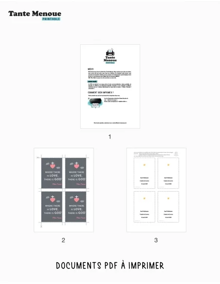 4 Cartes GOOD NEWS "Where there is love" (Personnalisable) - à imprimer