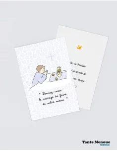 4 Cartes "Petite prière" Garçon (Personnalisable) peau...