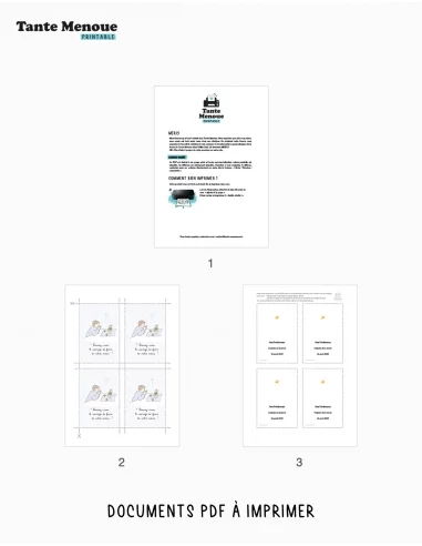 4 Cartes "Petite prière" Garçon...