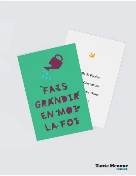 4 Cartes CONFIANCE "Fais grandir" (Personnalisable) - à imprimer