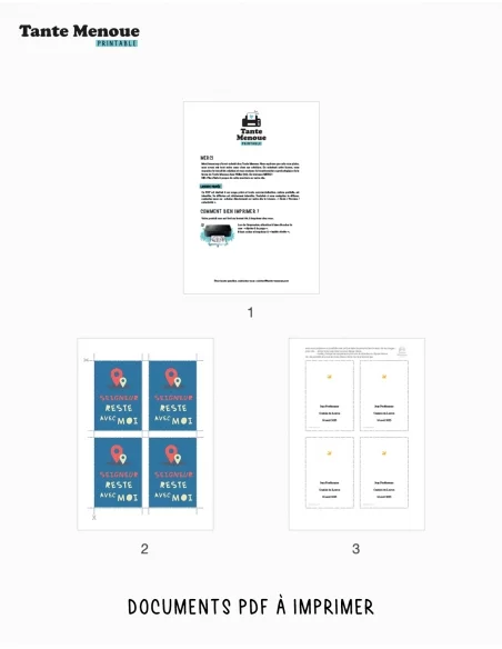 4 Cartes CONFIANCE "Seigneur reste avec moi" (Personnalisable) - à imprimer