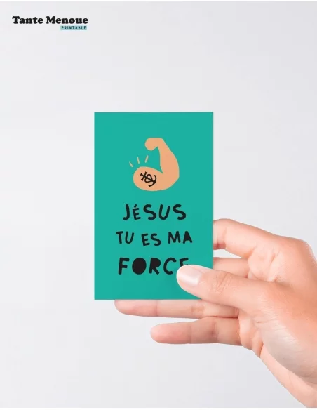 4 Cartes CONFIANCE "Jésus tu es ma force" (Personnalisable) - à imprimer