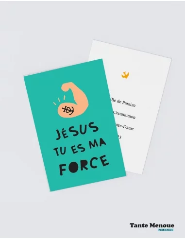 4 Cartes CONFIANCE "Jésus tu es ma force" (Personnalisable) - à imprimer