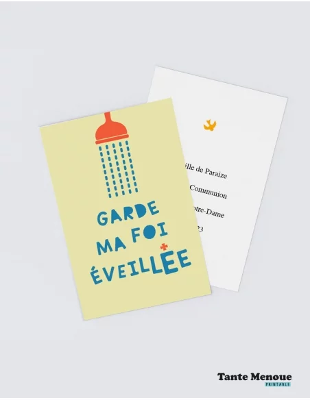 4 Cartes CONFIANCE "Garde ma Foi" (Personnalisable) - à imprimer