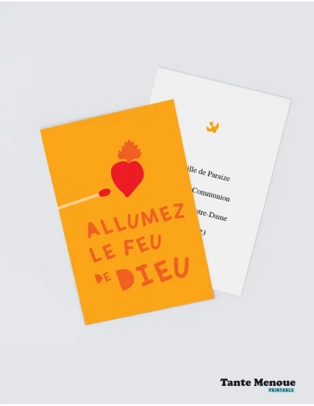 4 Cartes CONFIANCE "Allumez le Feu" (Personnalisable) - à imprimer