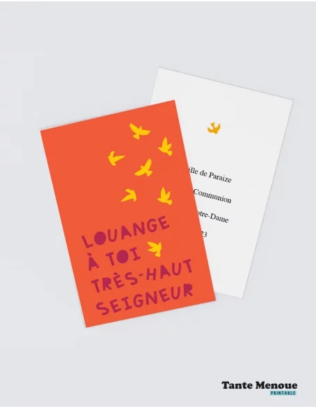 4 Cartes CONFIANCE "Louange à Toi" (Personnalisable) - à imprimer