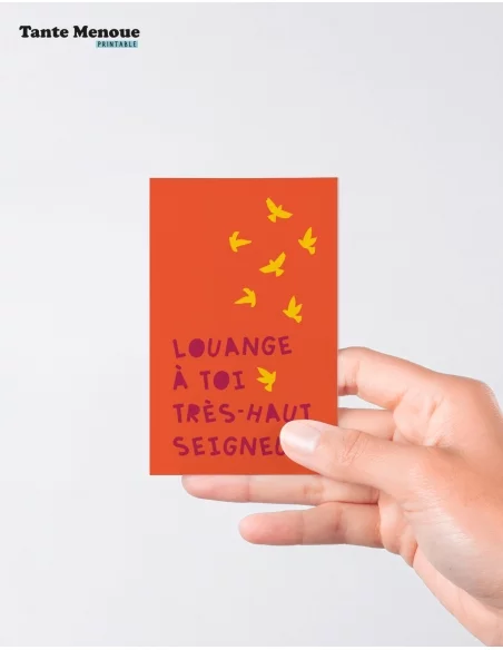 4 Cartes CONFIANCE "Louange à Toi" (Personnalisable) - à imprimer