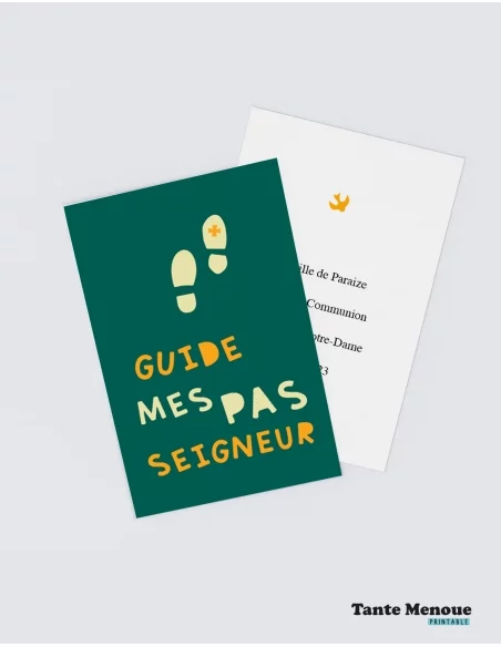 4 Cartes CONFIANCE "Guide mes pas" (Personnalisable) - à imprimer
