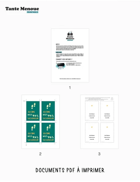 4 Cartes CONFIANCE "Guide mes pas" (Personnalisable) - à imprimer