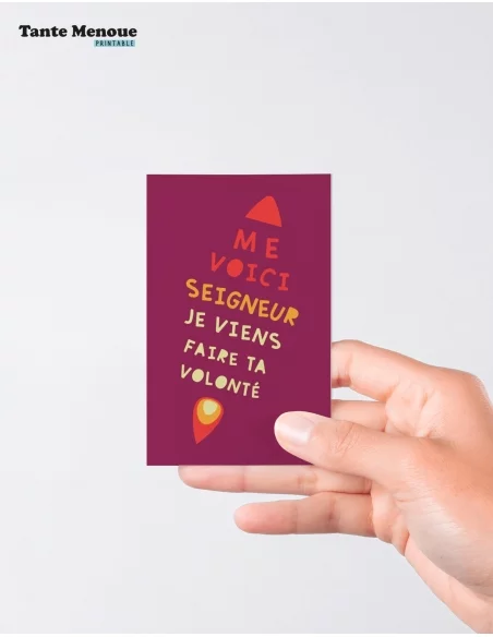 4 Cartes CONFIANCE "Me voici Seigneur" (Personnalisable) - à imprimer
