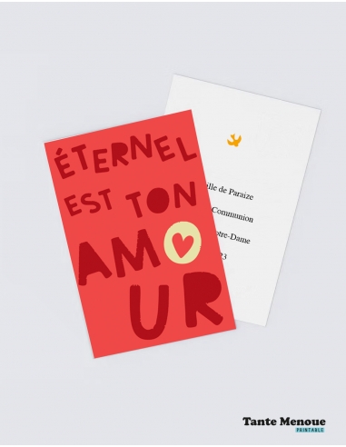 4 Cartes CONFIANCE "Éternel est Ton amour" (Personnalisable) - à imprimer