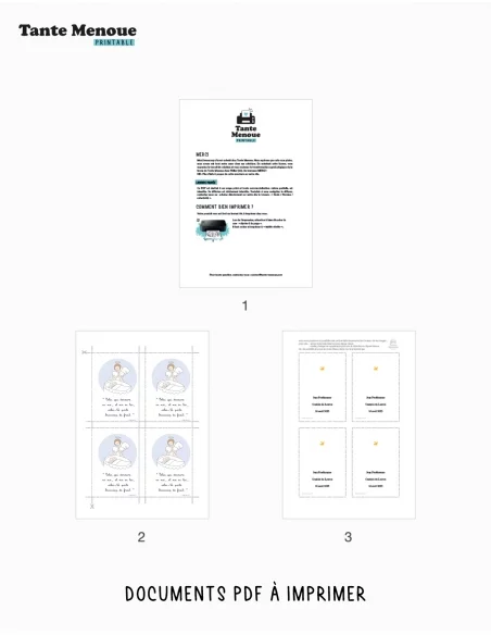 4 Cartes de Baptême "Berceau" (Personnalisable) peau claire