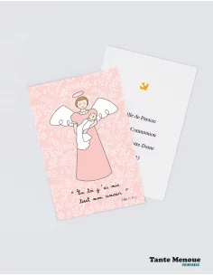 4 Cartes de Baptême "Naissance" Rose (Personnalisable) -...