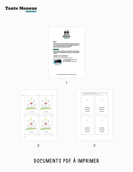 4 Cartes de Baptême "Maison de Dieu" (Personnalisable) - à imprimer