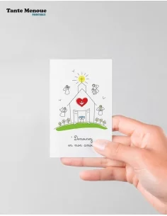 4 Cartes de Baptême "Maison de Dieu" (Personnalisable) -... 2