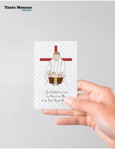 4 Cartes de Baptême "Baptême par...