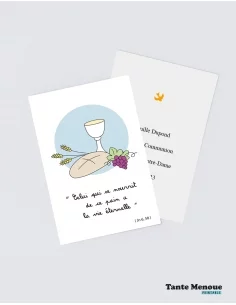 4 Cartes de Communion "Pain de Vie" (Personnalisable) - à...
