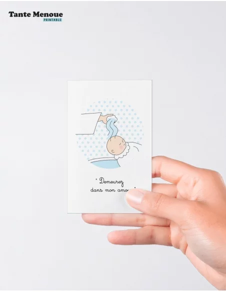 4 Cartes de Baptême "Le Baptême" (Personnalisable) - peau claire