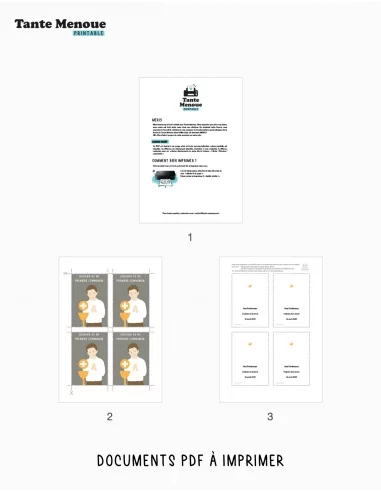 4 Cartes de Communion COLOR Taupe "Ma...