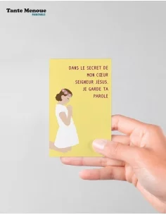 4 Cartes de Communion COLOR Jaune "Dans le secret de mon... 2