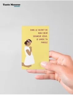 4 Cartes de Communion COLOR Jaune "Dans le secret de mon... 2
