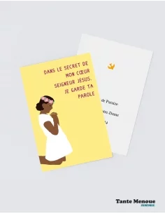 4 Cartes de Communion COLOR Jaune "Dans le secret de mon...