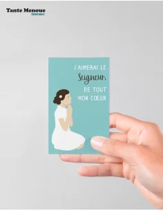 4 Cartes de Communion COLOR Bleu "J'aimerai le Seigneur"... 2