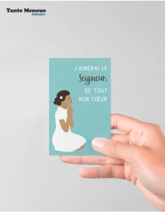 4 Cartes de Communion COLOR Bleu "J'aimerai le Seigneur"... 2