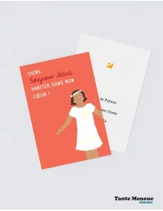 4 Cartes de Communion COLOR Orange "Viens habiter dans...